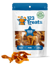123 Treats orejas de cerdo tiras en paquete, snack natural para perros