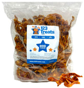123 Treats: Paquete de orejas de cerdo para perros, ideal para premiar y nutrir.