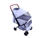 FOURPAW Carrito Reversible para Mascotas - Paseo Cara a Cara, 4 Ruedas, Hasta 15 kg, Gris
