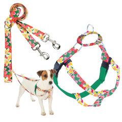 Arnés Libertad de 2 Hounds Design en verde aloha para paseos sin tirones.