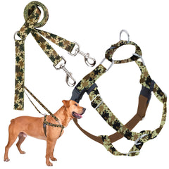 2 Hounds Design arnés libertad sin tirón en verde lodo para paseos más tranquilos.