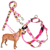 Arnés Freedom sin tirones de 2 Hounds Design en Rosa Daisy; paseos más tranquilos