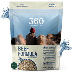 360 Pet Nutrition alimento seco crudo para perros con res e higado, alto en proteinas