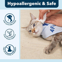 4furbaby toallitas perros cuerpo hidrata piel con vitamina B5 y pepino