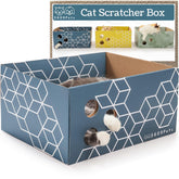 5609PETS caja rasca gato cueva azul, refugio cómodo para interiores