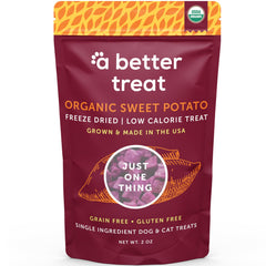 A Better Treat patata morada liofilizada: snack natural para mascotas.