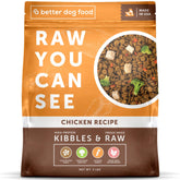 A Better Treat pollo crudo visible para perros, ingredientes de calidad