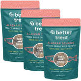 A Better Treat salmón liofilizado para perros, premio sabroso para entrenamiento y snack diario.