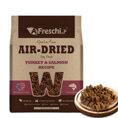 A Freschi srl bolsa inicio 450 g abierta con croquetas, prueba sabor.