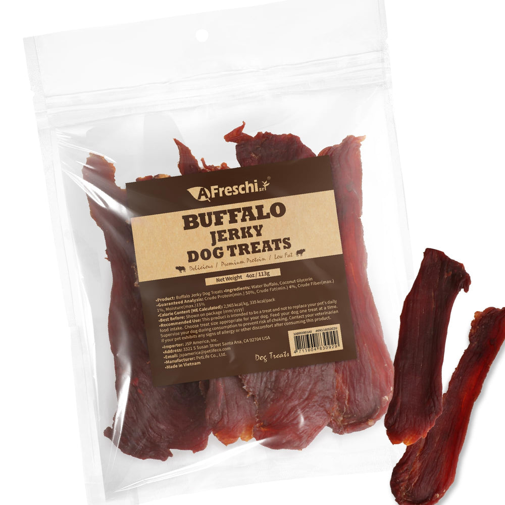 A Freschi srl Buffalo Dog Treats, empaque práctico para snack diario