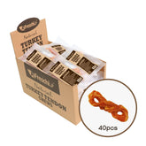 Tendones de pavo para perros de A Freschi srl, enfoque en textura masticable y calidad estadounidense.