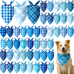 Abbylike bandana azul de invierno con cuadros para perros, ideal para sesiones de fotos