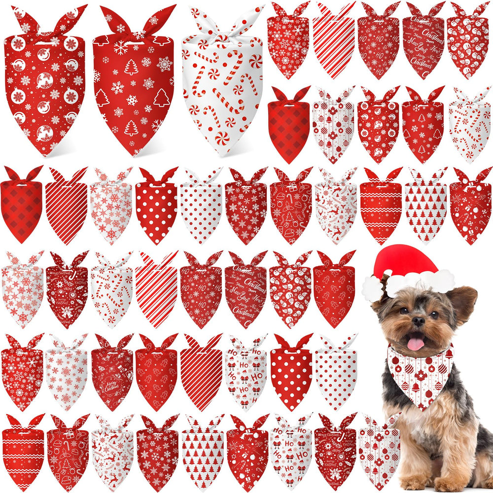 Bandanas Abbylike para perros con puntos rojos y blancos, ideales para fotos festivas