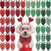 Abbylike bandana rojo-verde plaid para perro, ideal para fotos de San Valentín.