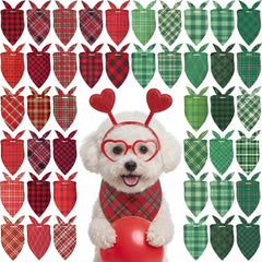 Abbylike bandana rojo-verde plaid para perro, ideal para fotos de San Valentín.