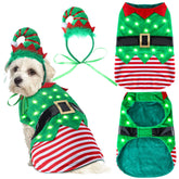 Disfraz Abbylike navideño para perro elfo, perfecto para fotos festivas.