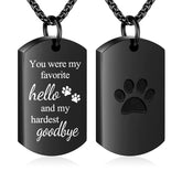 Abooxiu collar-urna con huella, memorial portátil para mascota