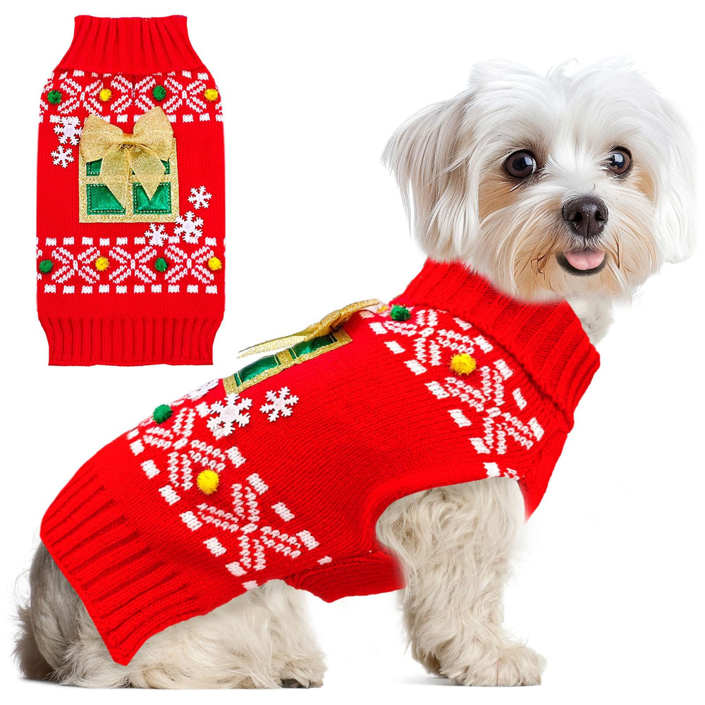ABRRLO sudadera navidad frente con copo de nieve para mascotas cálido y festivo.