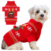 ABRRLO suéter para perro con ciervo rojo, ideal para fiestas y calor cómodo.