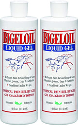 Absorbine Bigeloil Linimento Gel, botella de 14 oz, para alivio puntual de músculos.