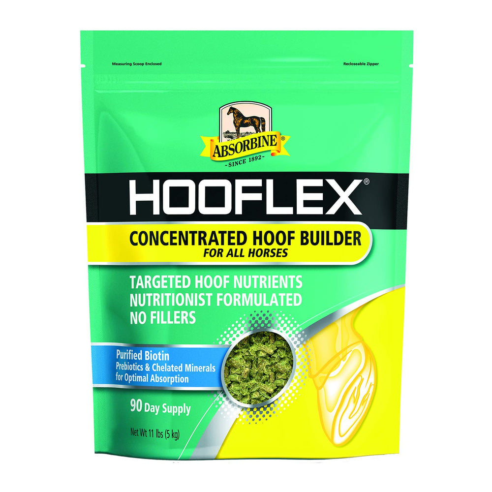 Absorbine Hooflex pellets en bolsa, soporte para cascos sanos y fuertes.