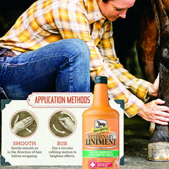 Absorbine linimento veterinario, antiséptico para cortes menores, limpieza rápida.