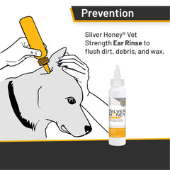 Absorbine Silver Honey Rapid Ear Care: etiqueta muestra ingredientes clave para cuidado suave.