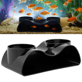 AceOrbit túnel subterráneo para acuario con dos huecos, refugio seguro para peces.