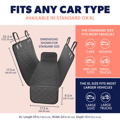 Active Pets ajuste universal para todo coche, se adapta a perros de cualquier tamaño.