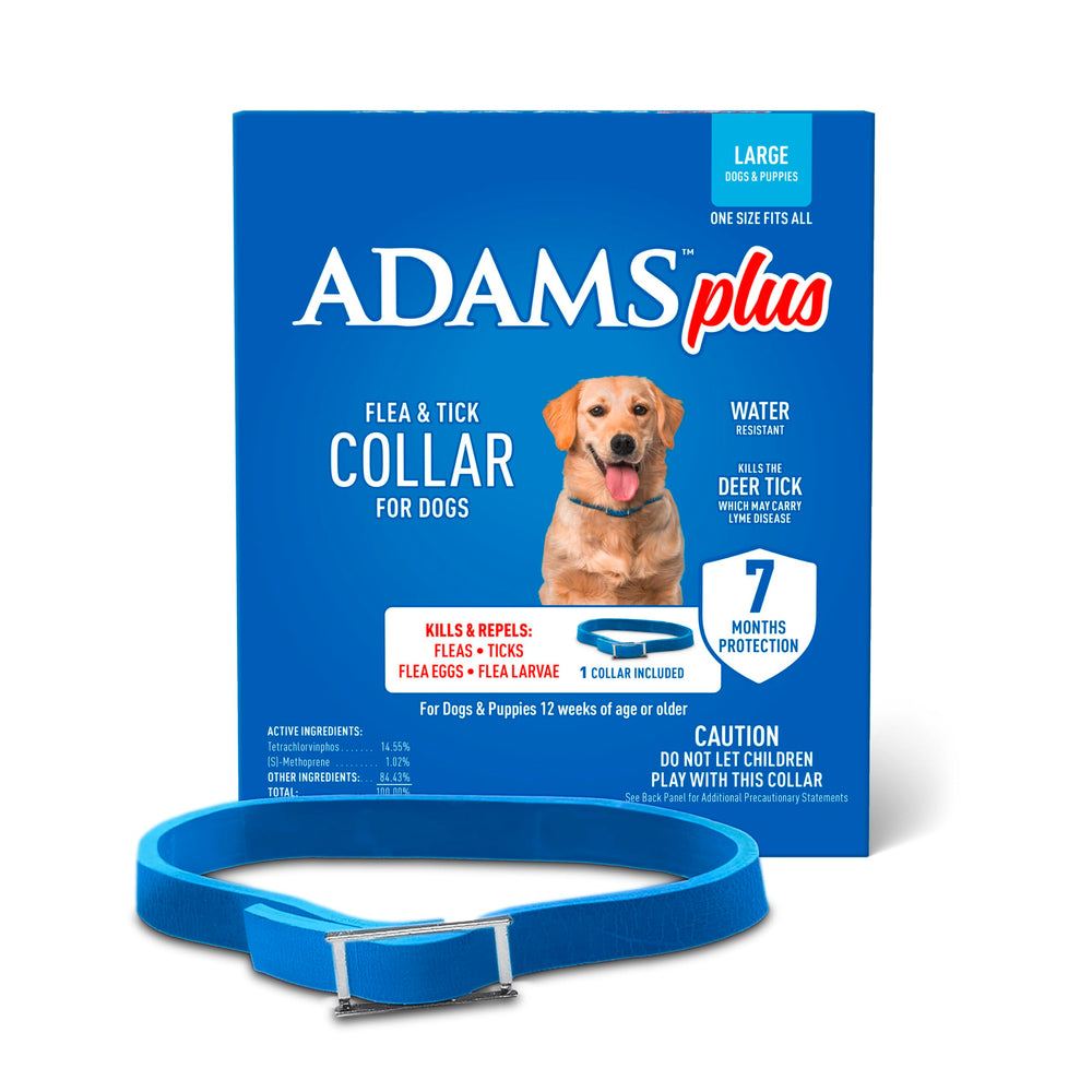 Collar Adams Plus para pulgas y garrapatas en perros, uso diario seguro