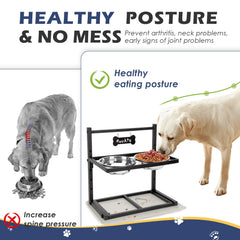 ADENGL cinco-alturas-ajustables permiten adaptar la altura según el tamaño del perro.