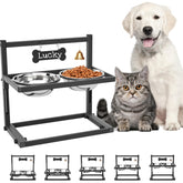 ADENGL bebederos elevados con dos tazones de acero para perros, uso cómodo.