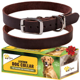 Adityna collar de cuero para perro grande, estilo clásico, para paseos seguros.