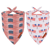 ADOGGYGO Bandana americana 2-pack, frente vistoso para perros durante fiestas.