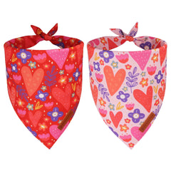 ADOGGYGO Bandana corazon-floral rojo, ideal para paseos y sesiones de fotos festivas