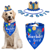 ADOGGYGO bandana azul para cumpleaños de perros, ideal para fotos
