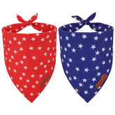 Bandana ADOGGYGO estrella rojo y azul para perros, estilo patriótico.