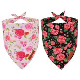 Bandana floral ADOGGYGO con rosas rojas para paseos con estilo.