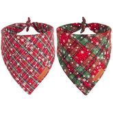 ADOGGYGO Bandana navidad perro cuadro nieve rojo realza la apariencia festiva.
