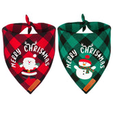 Bandana navideña ADOGGYGO para perro, diseño rojo-verde a cuadros ideal para fiestas.