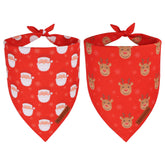 ADOGGYGO Bandana navideña para perros con Santa y renos, ideal para fotos festivas.