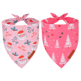 Bandana navidad rosa ADOGGYGO con Santa, ideal para lucir durante fiestas.