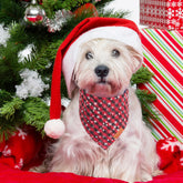 Copos de nieve en bandana ADOGGYGO, perfecta para sesiones de fotos navideñas.