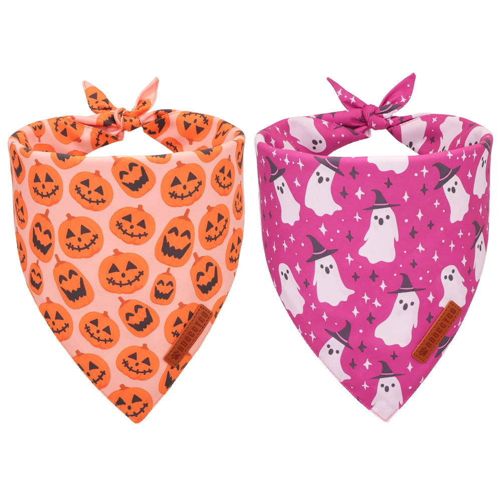 Bandana ADOGGYGO naranja para perro, ideal para paseos festivos y fotos.