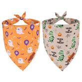 Bandana ADOGGYGO para perro con fantasma y murcielagos, ideal para fotos festivas.