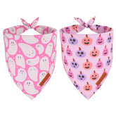 Bandana ADOGGYGO rosa con fantasma para perro, ideal para Halloween y estilo festivo.
