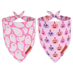 Bandana ADOGGYGO rosa con fantasma para perro, ideal para Halloween y estilo festivo.