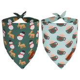 ADOGGYGO Bandana navideña para perro con muñecos de nieve y renos, ideal para fotos festivas
