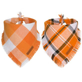 ADOGGYGO bandana para perro en cuadros naranjas para tamaño pequeño.