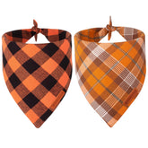 ADOGGYGO bandana para perro, otoño naranja a cuadros, ideal para paseos y fotos